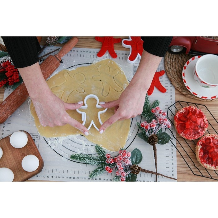 Форма для печенья с 3-мя печатями двухсторонними и прессом Доляна «Пряничный человечек», 13×11×3,5 см, цвет МИКС Форма для печенья с 3-мя печатями двухсторонними и прессом Доляна «Пряничный человечек», 13×11×3,5 см, цвет МИКС