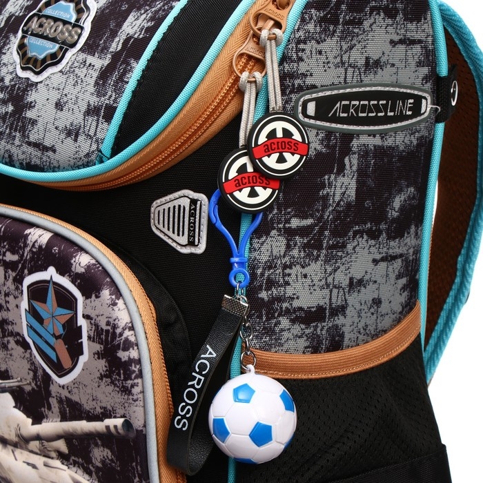 Ранец школьный Стандарт, раскаладной, 35 х 22 х 12 см, Across 191, наполнение: мешок, брелок Ранец школьный Стандарт, раскаладной, 35 х 22 х 12 см, Across 191, наполнение: мешок, брелок