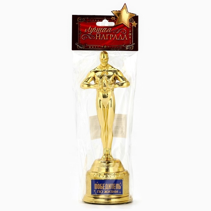 Кубок наградная фигура &laquo;Победитель по жизни&raquo;, оскар, пластик, 18 х 6,3 см.