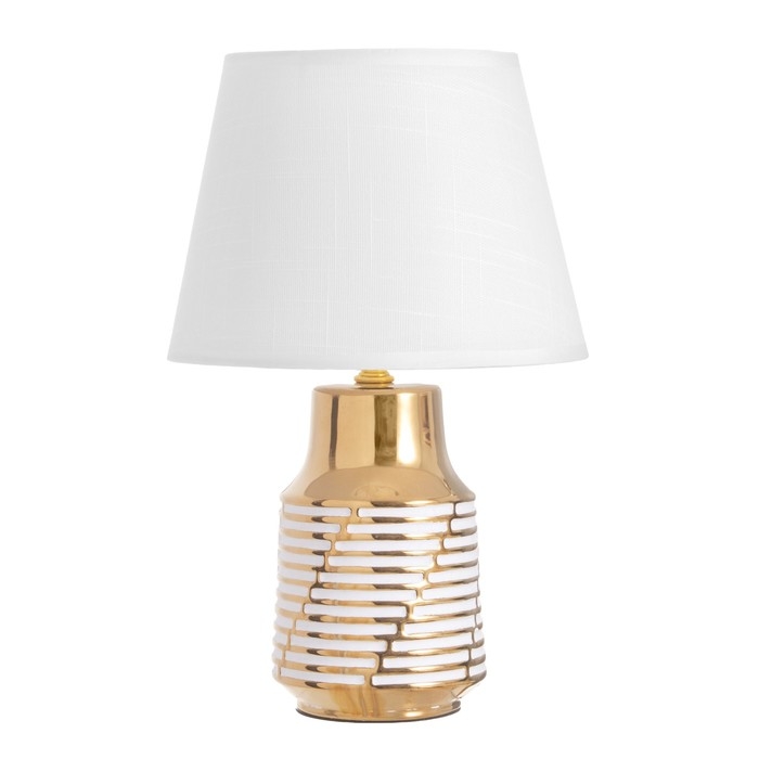 Лампа настольная Лампа настольная "Карла" 1х40Вт Е14 белый/золото 22х22х36см