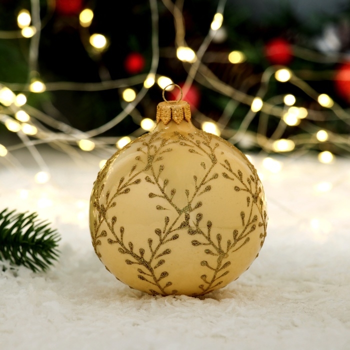 Шар "Веточка ромб 1", 85 мм., в подарочной упаковке