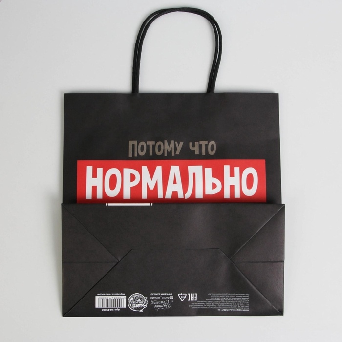 Пакет подарочный новогодний «Нормально надо отвечать», 22 х 22 х 11 см Пакет подарочный новогодний «Нормально надо отвечать», 22 х 22 х 11 см
