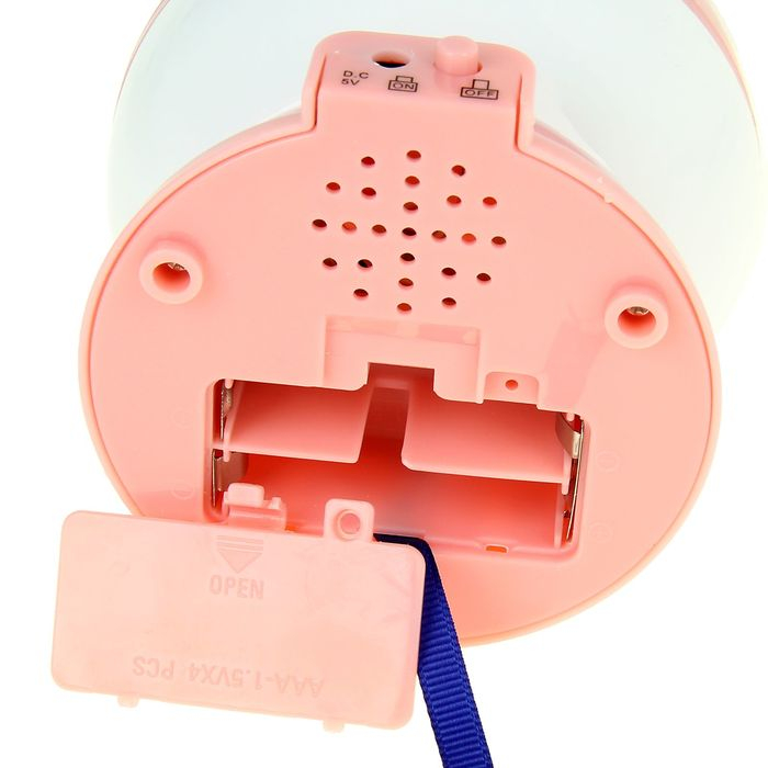 Ночник-проектор  Ночник-проектор "Звёздное небо", вращение, (4ААА или USB) розовый 12*10 см RISALUX