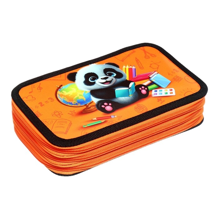 Пенал 3 секции, 125 х 205 х 55 мм, Calligrata 30П26/3 Пенал 3 секции, 125 х 205 х 55 мм, Calligrata 30П26/3 "Панда", ламинированный картон