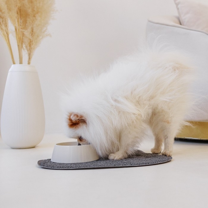 Коврик универсальный под миску и лоток «Мордочка», 30х40 см, серый Коврик универсальный под миску и лоток «Мордочка», 30х40 см, серый