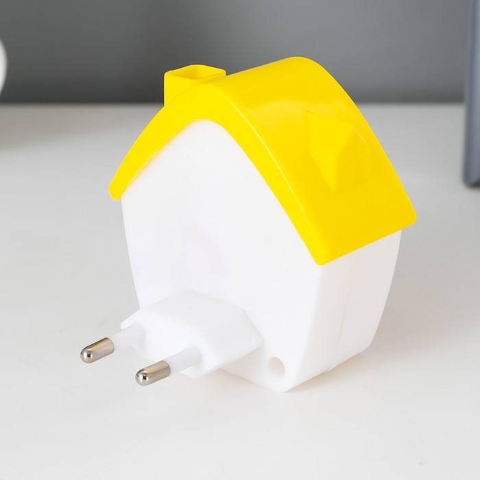 Ночник Ночник "Домик" LED от сети 220В белый бело-зеленый 7х7х7 см, МИКС RISALUX