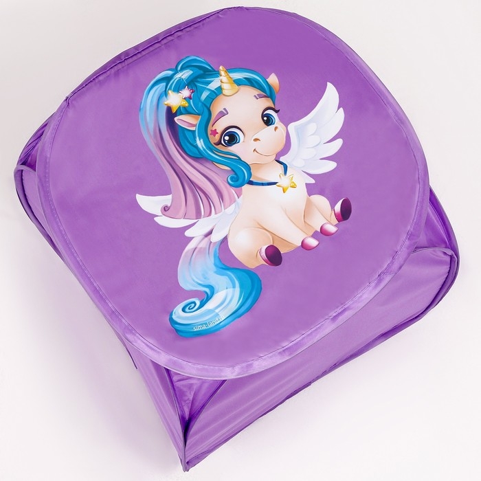 Корзина для хранения игрушкек «Волшебный единорог», 45 х 45 х 43 см, фиолетовая Корзина для хранения игрушкек «Волшебный единорог», 45 х 45 х 43 см, фиолетовая