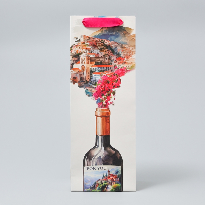 Пакет подарочный под бутылку, упаковка, Wonderful life, 36 х 13 х 10 см Пакет подарочный под бутылку, упаковка, Wonderful life, 36 х 13 х 10 см