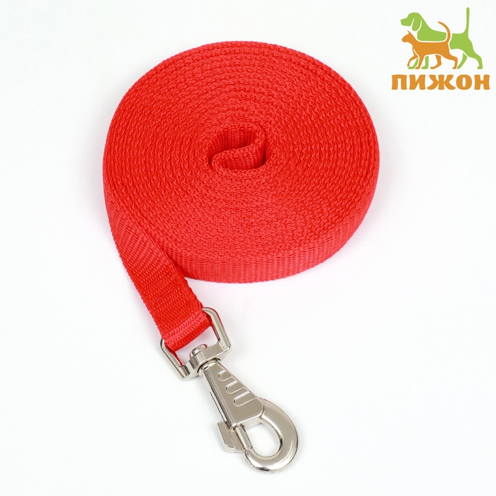 Поводок двухслойный с усиленным карабином, 3 м х 2 см, красный Поводок двухслойный с усиленным карабином, 3 м х 2 см, красный