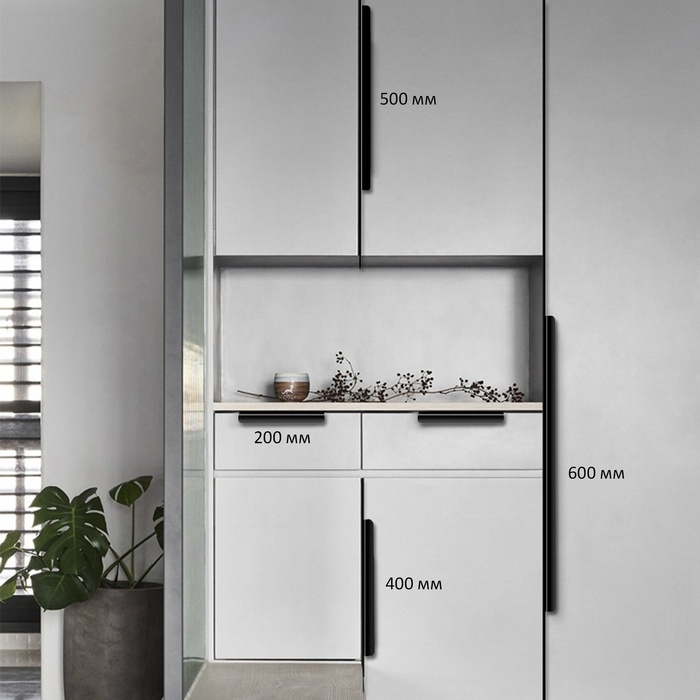 Ручка торцевая CAPPIO RP100BL, L=400 мм, цвет черный