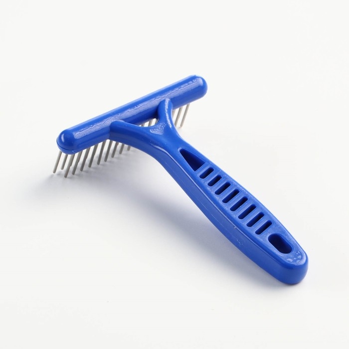 Расчёска-грабли 2-рядная, 13,5 х 8,8 см, синяя Расчёска-грабли 2-рядная, 13,5 х 8,8 см, синяя
