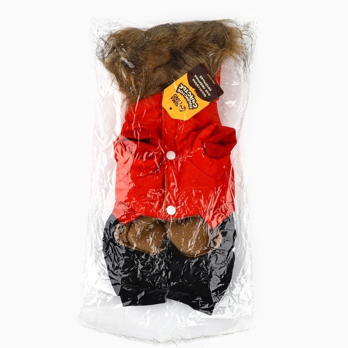 Одежда для собак. Комбинезон зимний «Тёплая зима», красно-чёрный, размер L Одежда для собак. Комбинезон зимний «Тёплая зима», красно-чёрный, размер L