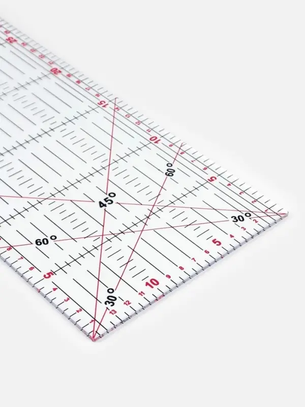 Линейка для квилтинга и пэчворка, 30.5&times;15 см, s=0.5 мм, прозрачная