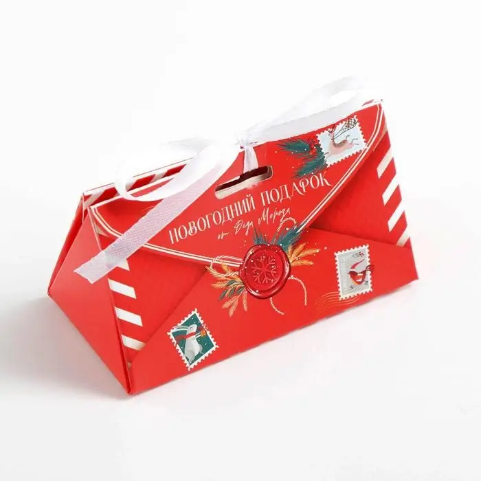 Бонбоньерка новогодняя «Новогодняя почта», 10 х 5,5 х 5,5 см, Новый год Бонбоньерка новогодняя «Новогодняя почта», 10 х 5,5 х 5,5 см, Новый год