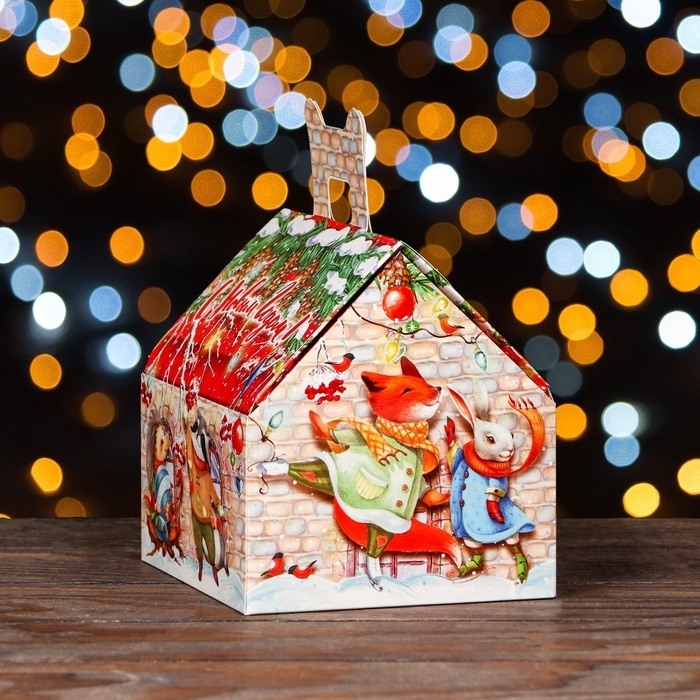 Подарочная коробка Подарочная коробка "Лесной домик большой", 16 х 14 х 15,5 см набор 5 шт