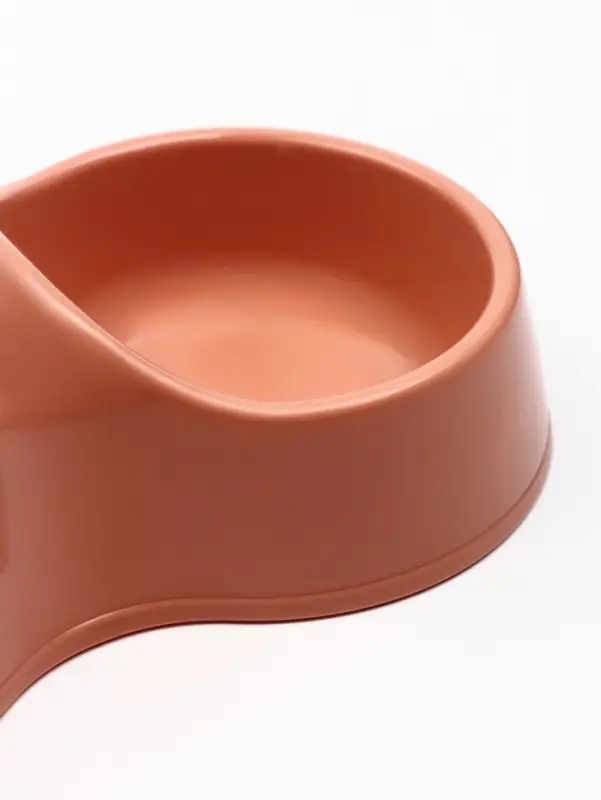 Миска двойная &laquo;Мур-мяу&raquo;, 200 мл, 22.5 см &times; 13 см &times; 6 см, цвет кирпичный