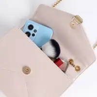 Сумка женская мессенджер на магните, 20&times;6&times;13 см, бежевая