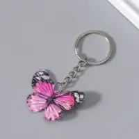 Брелок пластик "Яркая бабочка" МИКС 3,2х4,2х1,5 см