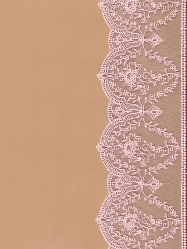 Кружево на сетке, 145 мм, 11&plusmn;1 м, нежно-розовое