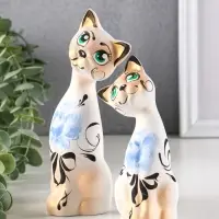 Набор фигурок керамика &laquo;Love Коты ушастые&raquo;, 2 шт., в цветочек, 13&times;6&times;17 см
