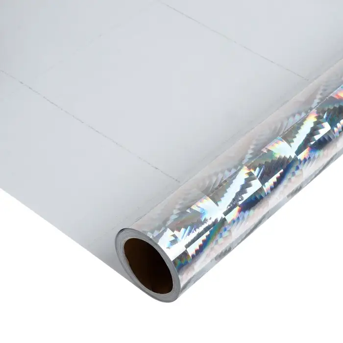 Плёнка самоклеящаяся, голография, серебристая, 0.45&times;3 м, 30 мкм