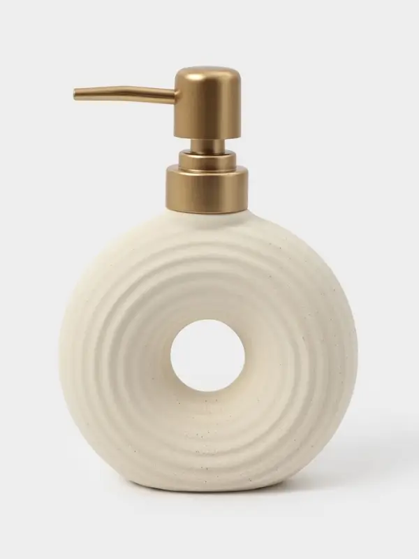 Набор для ванной Набор для ванной "Полосы", 4 предмета (мыльница, дозатор для мыла, 2 стакана), цвет бежевый 108811