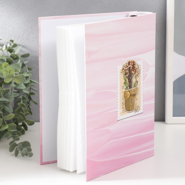 Фотоальбом на 200 фото 10х15 см Фотоальбом на 200 фото 10х15 см "Цветы в холщовом мешке" в коробке МИКС 26,5х20,5х5,5 см