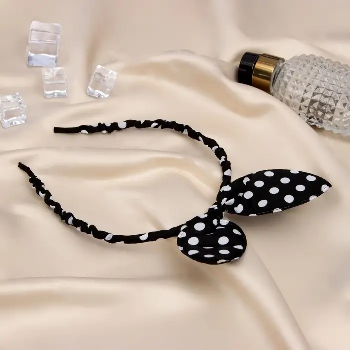 Ободок для волос «Веселые ушки», горох, чёрный Ободок для волос «Веселые ушки», горох, чёрный