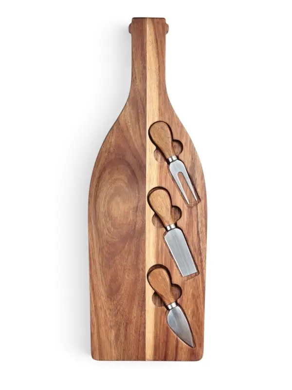 Набор для подачи сыра Magistro Bottle, 3 ножа, 48&times;17&times;1.5 см, акация