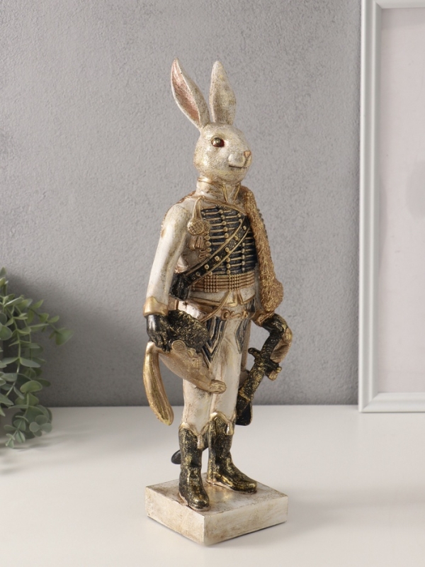 Сувенир полистоун Сувенир полистоун "Зайчик в мундире" 11,5х16,5х40 см