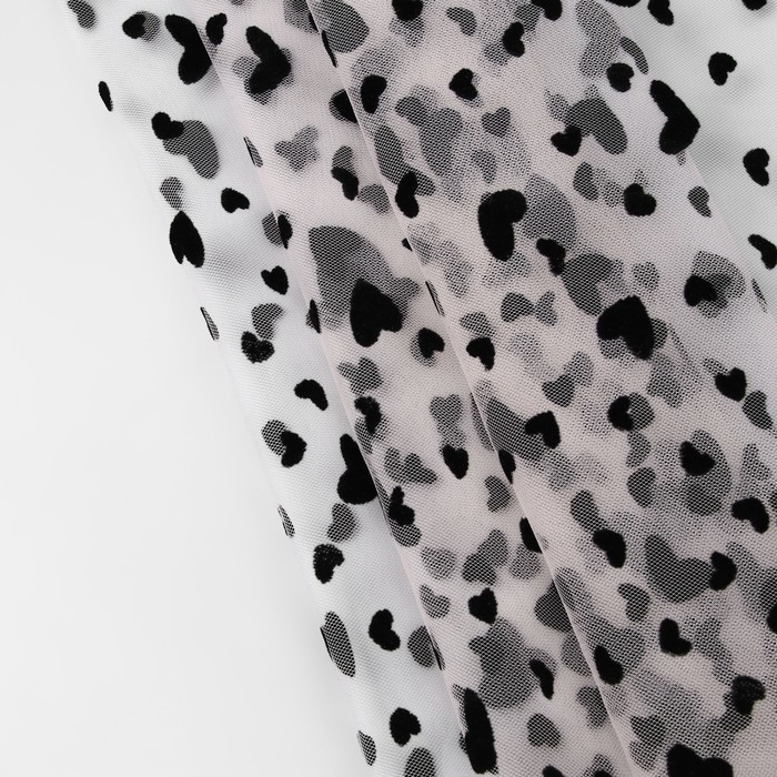 Сетка с флоком «Сердечки», 150 см, 1 ± 0,2 м, цвет бежевый Сетка с флоком «Сердечки», 150 см, 1 ± 0,2 м, цвет бежевый