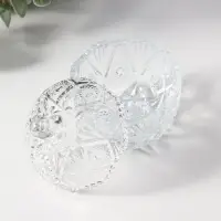 Шкатулка стекло "Цветочная" прозрачная 6,8х6,8х9 см