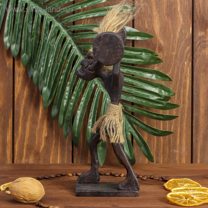 Сувенир «Абориген-штангист», 14×9×20 см, дерево Сувенир «Абориген-штангист», 14×9×20 см, дерево