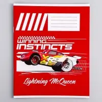 Тетрадь в клетку 12 листов, 5 видов МИКС, обложка мелованный картон, &laquo;Тачки&raquo;