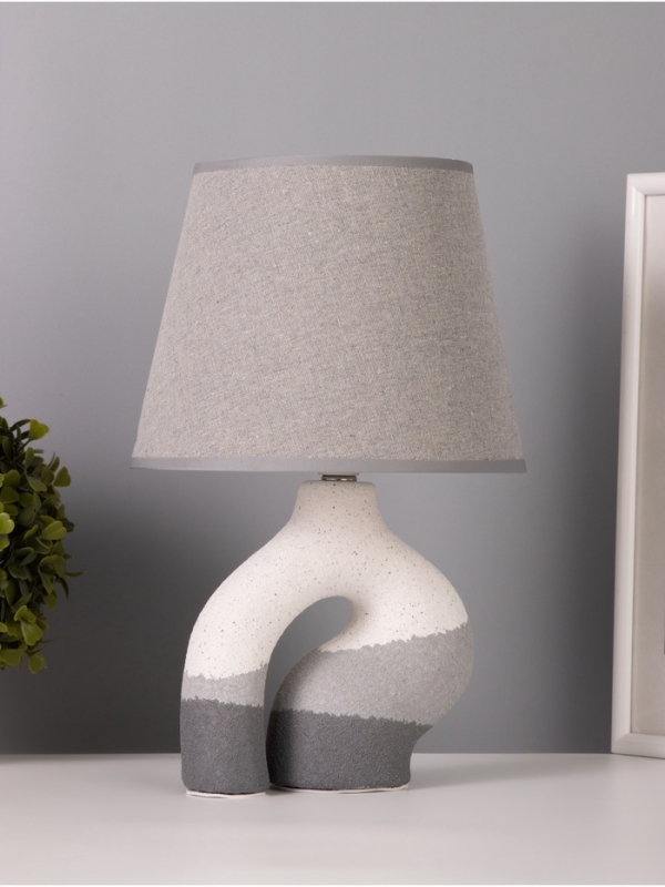 Лампа настольная Лампа настольная "Риф" 1х40Вт Е27 серый/белый 20х20х32см
