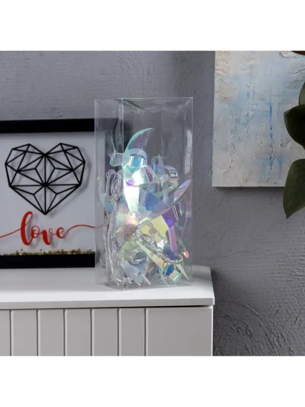 Гирлянда &laquo;Нить&raquo; 2.5 м с насадками &laquo;Птички&raquo;, IP20, прозрачная нить, 10 LED, свечение белое, 220 В