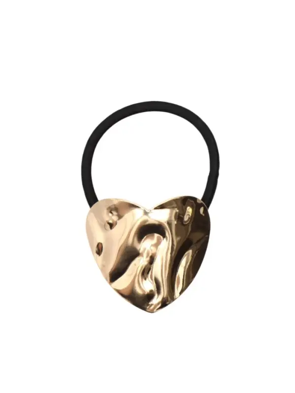 Резинка для волос "Залин" сердце, 4 см, золото