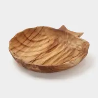 Тарелка &laquo;Морская раковина&raquo;, 25&times;25&times;5 см, дерево джати, коричневая