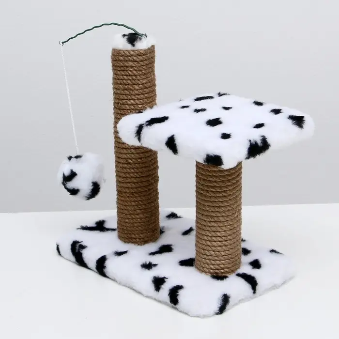 Когтеточка для котят, 30&times;20&times;34 см, двойная, джут, белая