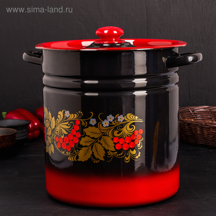 Кастрюля эмалированная, 12 л, цвет МИКС