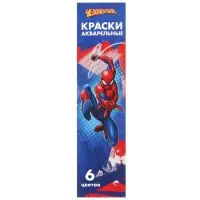 Акварель медовая «Человек-паук», 6 цветов, в картонной коробке, без кисти