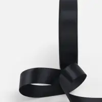 Лента атласная TEIRA, двухсторонняя, 20 мм, 25&plusmn;1 м, чёрная №0030