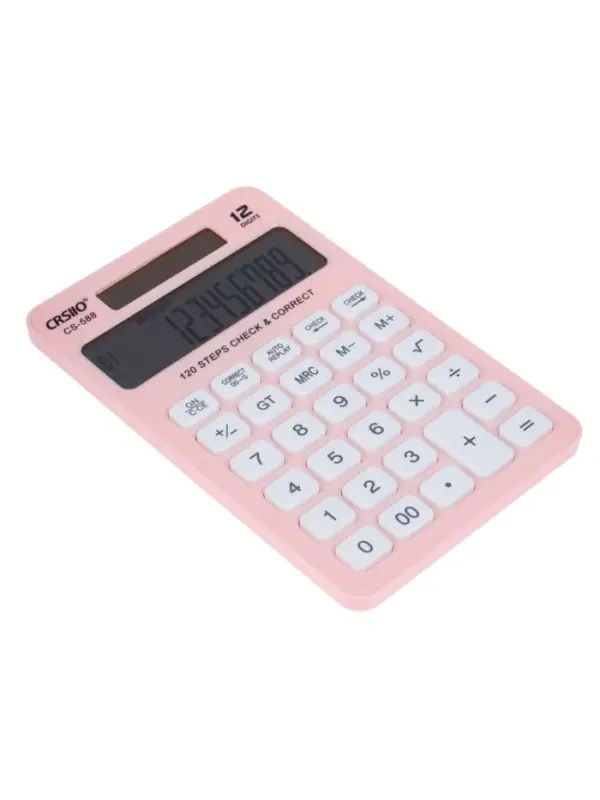 Калькулятор настольный 12-разрядный CS-588, корпус розовый