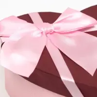 Набор подарочных коробок сердце 3 в 1, бордовый, 21&times;19&times;9 - 15.5&times;14&times;6 см