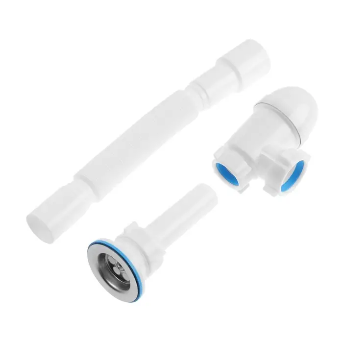 Сифон для мойки &laquo;АНИ Пласт&raquo; C0115, 1 1/2" &times; 40 мм, нерж решетка d=70 мм, с гофрой 40&times;40/50 мм