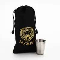 Стопки в чехле &laquo;Тигр&raquo;: нержавеющая сталь, набор 3 шт.&times;30 мл