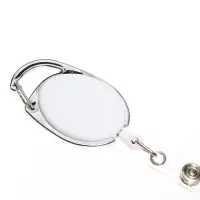 Бейдж - карман вертикальный внешний 110&times;68 мм, внутренний размер 85&times;54 мм, рулетка-карабин 60 см, пластиковый &laquo;Котик&raquo;