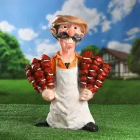 Садовая фигура - подставка для шампуров из полистоуна &laquo;Шашлычник&raquo;, 44&times;30&times;55 см