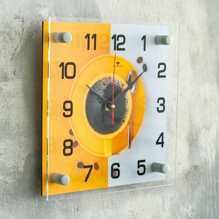 Часы настенные: Кухня  Часы настенные: Кухня "Кружка кофе", бесшумные, 25 х 25 см