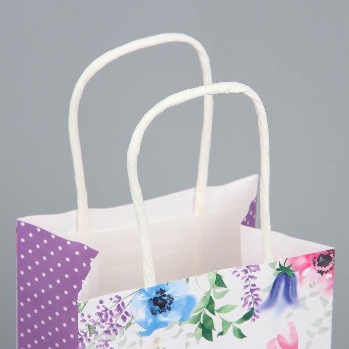 Пакет подарочный крафтовый, упаковка, «Для тебя», цветы, 12 х 21 х 9 см Пакет подарочный крафтовый, упаковка, «Для тебя», цветы, 12 х 21 х 9 см